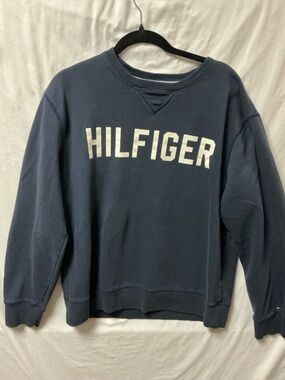 Tommy Hilfiger Navy Crewneck with White Lettering
